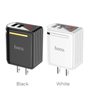 Củ sạc nhanh Hoco C39 12W, 2 USB có đèn báo