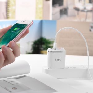 Củ sạc nhanh Hoco C39 12W, 2 USB có đèn báo