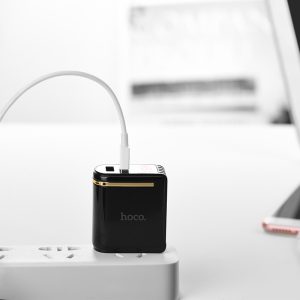 Củ sạc nhanh Hoco C39 12W, 2 USB có đèn báo