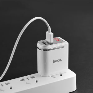 Củ sạc nhanh Hoco C39 12W, 2 USB có đèn báo