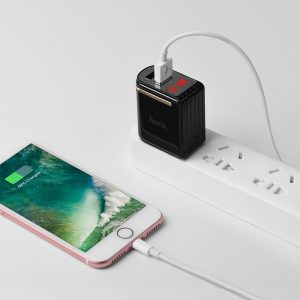 Củ sạc nhanh Hoco C39 12W, 2 USB có đèn báo