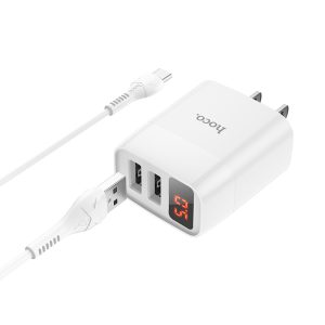 Bộ sạc nhanh 2 cổng màn hình led Hoco C86 Type C