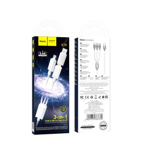 Cáp sạc nhanh 3 in 1 Hoco X74
