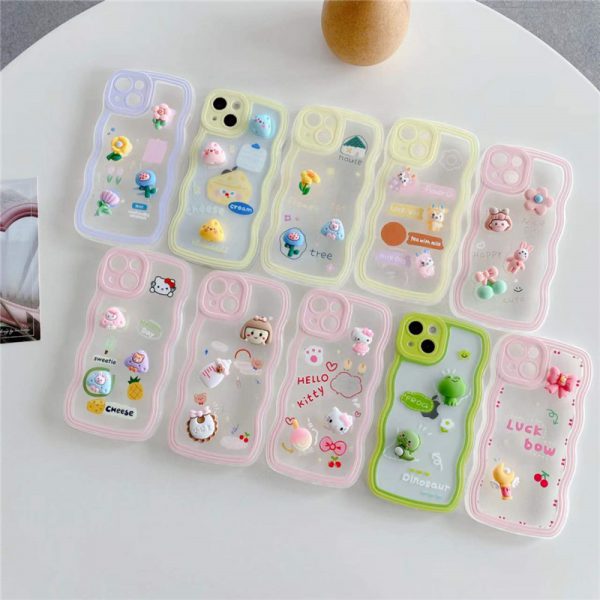 Ốp lưng viền sóng in hình gắn sticker - phukiendienthoaigiasi