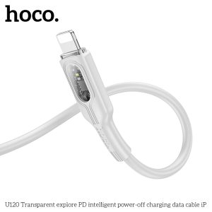 Cáp sạc nhanh tự ngắt Hoco U120 Type C to IP PD27W