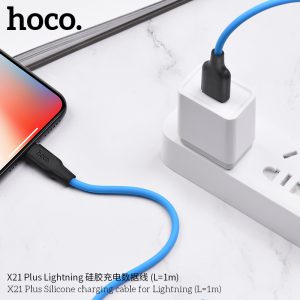Cáp sạc silicon Hoco X21 Plus IP 2,4A dài 1M