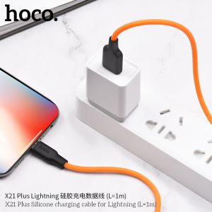 Cáp sạc silicon Hoco X21 Plus IP 2,4A dài 1M