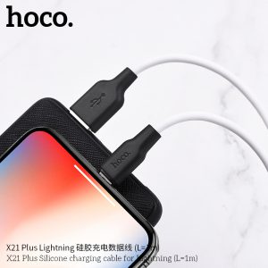 Cáp sạc silicon Hoco X21 Plus IP 2,4A dài 1M