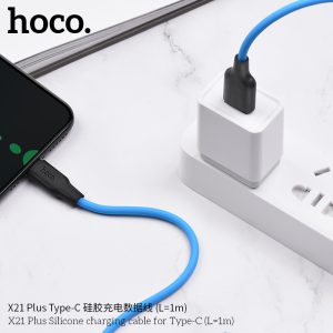 Cáp sạc Silicon Hoco X21 Plus Type C 3A dài 1m