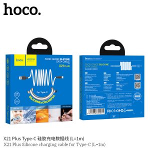 Cáp sạc Silicon Hoco X21 Plus Type C 3A dài 1m