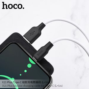 Cáp sạc Silicon Hoco X21 Plus Type C 3A dài 1m