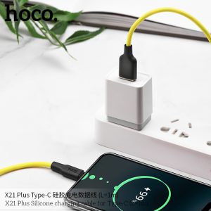 Cáp sạc Silicon Hoco X21 Plus Type C 3A dài 1m