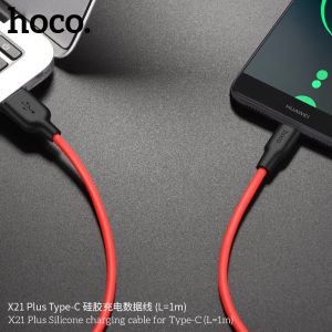 Cáp sạc Silicon Hoco X21 Plus Type C 3A dài 1m