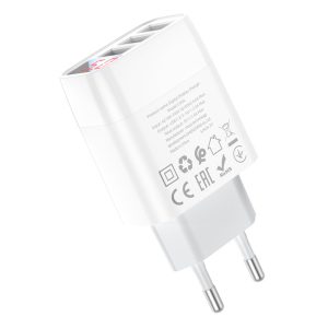 Củ sạc nhanh 3 cổng Hoco C93A 3.4A có đèn LED