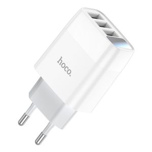 Củ sạc nhanh 3 cổng Hoco C93A 3.4A có đèn LED