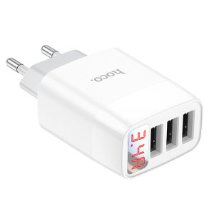 Củ sạc nhanh 3 cổng Hoco C93A 3.4A có đèn LED