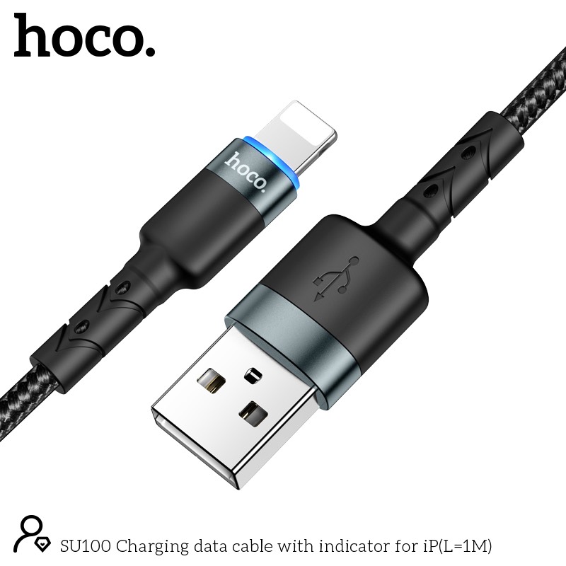 Cáp sạc nhanh có đèn báo Hoco SU100 IP giá sỉ