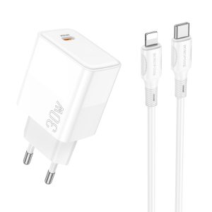 Bộ sạc nhanh Borofone BA77A Type C to IP PD30W giá sỉ