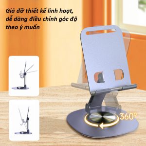Giá đỡ điện thoại thép cacbon xoay 360 độ L212 giá sỉ