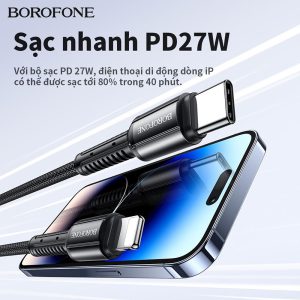 Cáp sạc nhanh Borofone BHQ1 Type C to IP PD27W giá sỉ